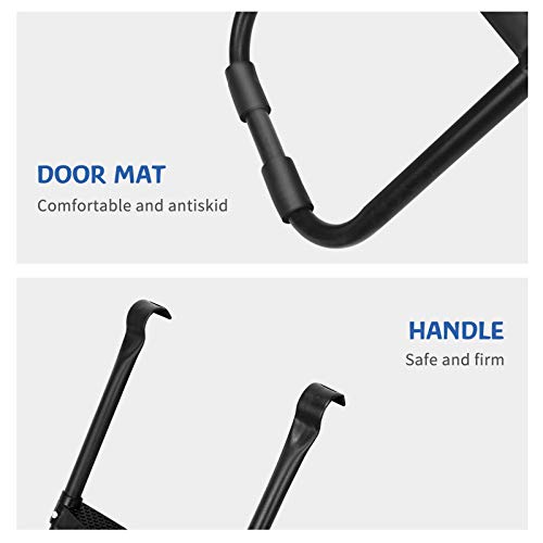 JJ JUJIN Escalera de 2 peldaños para cama elástica de 2 peldaños, color negro