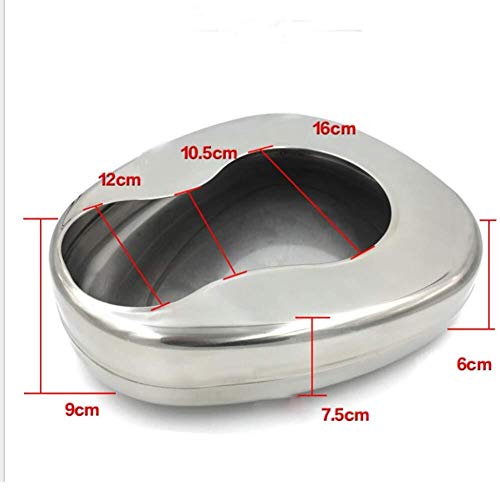 JJZXPJ Acero Inoxidable Bedpan, IR Al Baño Orinal con Tapa Gruesa Estable Colector De Orina Lavable Hombre Mujer Encamados Paciente Cuidado Personal