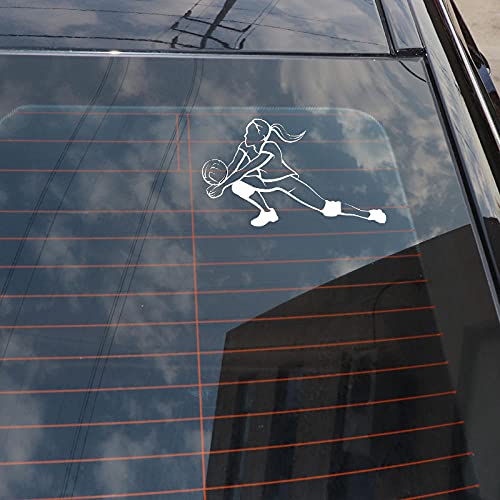 JKGHK - Pegatina de modelado de coches 14 8 x 8 9 cm Interesante Voleibol Decoración Negro/Plata Accesorios de Vinilo - Plata