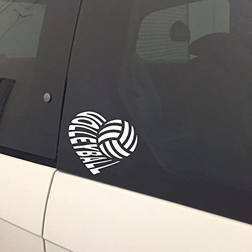 JKGHK Pegatina para coche, 2 unidades, diseño de voleibol, playa, decoración en forma de playa, vinilo gráfico para accesorios de modelado de coche, silueta 12 7 x 11 cm, plata