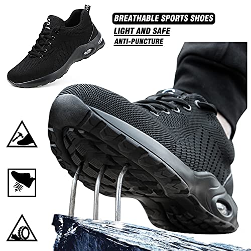 JLGY Zapatillas de escalada para hombre, con cordones, transpirables, para correr, para caminar, correr, fitness, trail y actividades al aire libre, zapatillas de baloncesto, amortiguación, Negro , 43