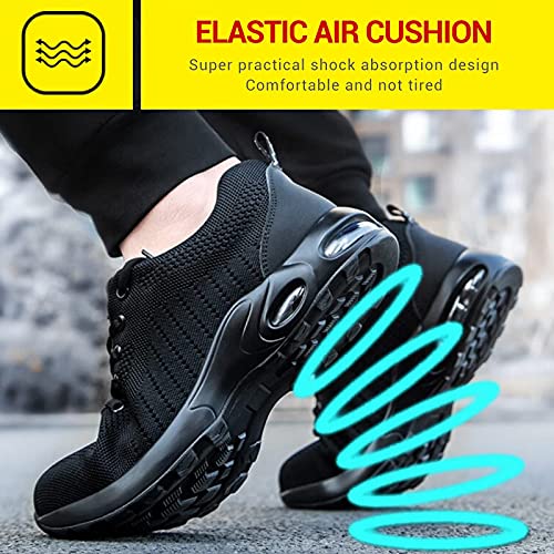 JLGY Zapatillas de escalada para hombre, con cordones, transpirables, para correr, para caminar, correr, fitness, trail y actividades al aire libre, zapatillas de baloncesto, amortiguación, Negro , 43