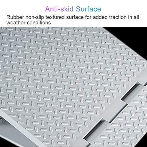 JLXJ Rampas Rampa de Umbral de Goma/Pasos para Sillas de Ruedas, para Entradas de Carril Auxiliar del Vestíbulo, Altura Ajustable 5.3-8.6in, Superficie Antideslizante (Color : Gray)