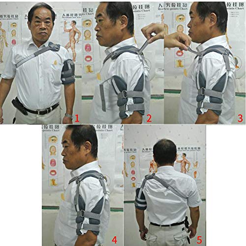 JMung Hombrera Soporte Ortopedica Ajustable Hombro Apoyo Lesiones - Ambos Derecha e Izquierda - Dislocado AC Articulación, Bursitis y Tendinitis Hombro,Azul