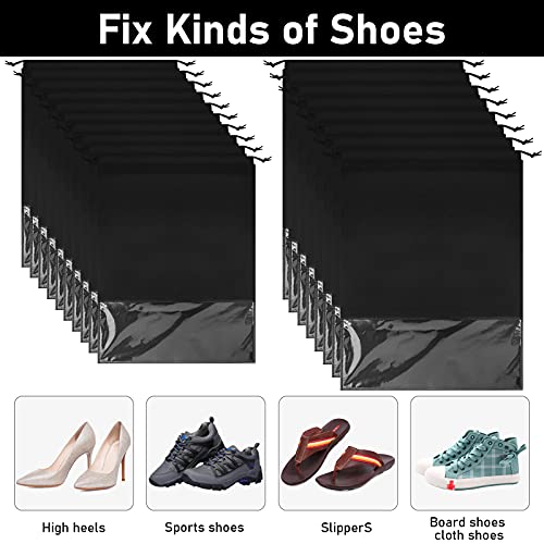 JOLIGAEA Bolsas de Zapatos, 20 Piezas Zapatos de Viaje Bolso, Bolsa Telas no Tejidas, Prueba de Polvo Transpirable Bolsas de Viaje con Ventana Transparente Bolsas para Uso Diario y Viaje