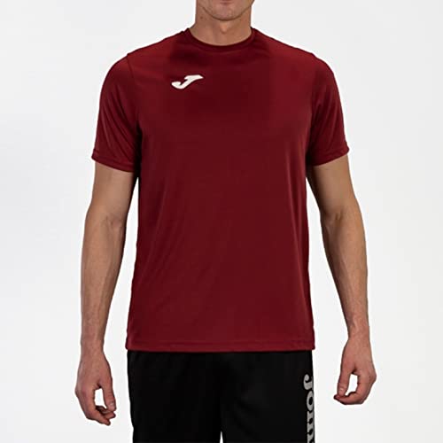 Joma Combi - Camiseta de Manga Corta, Hombre, Rojo (Burdeos), M