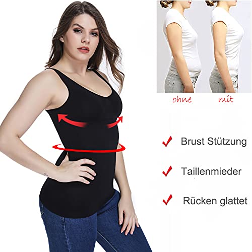 Joyshaper Camisola de Compresión con 2 Sujetador Separable Chaleco Sin Mangas Tank Top para Mujer