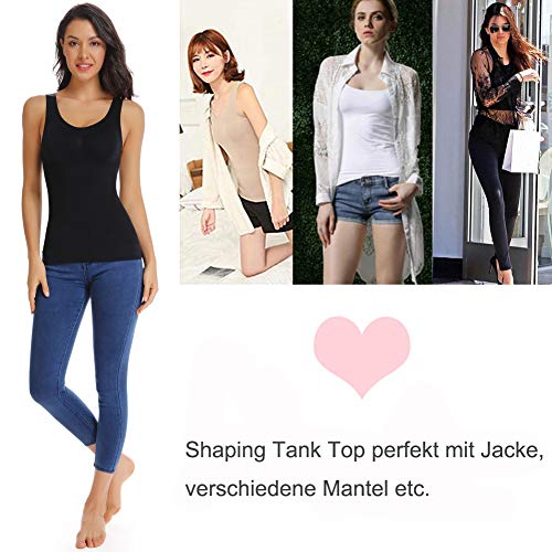 Joyshaper Camisola de Compresión con 2 Sujetador Separable Chaleco Sin Mangas Tank Top para Mujer