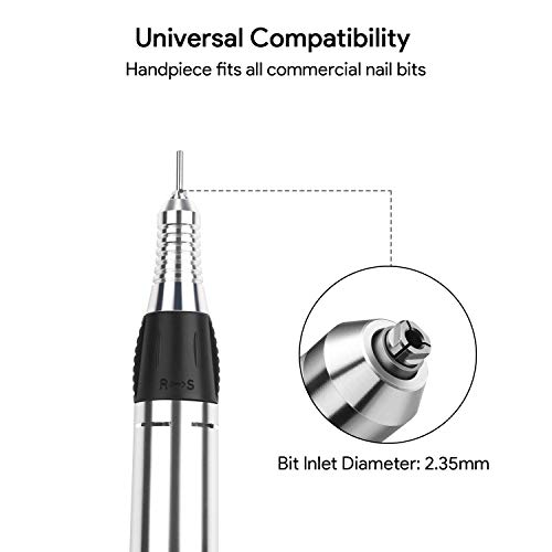 JSDA Torno electrico para uñas profesional,manicuria pedicuria, 30000 RPM + fresa de carburo de tungsteno, potente, silencioso y sin vibraciones, diseñado en Alemania