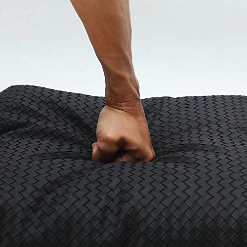 JSL HOME Funda de Cojín de Cuero PU de Microfibra Neutro de 2 Piezas 45x45cm Funda de Almohada Cuadrada Súper Suave con Cremallera Oculta para Sofás Asientos de Coche, Patrón de Tejido Negro