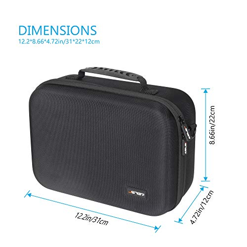 JSVER Funda para Oculus Quest 2/Oculus Quest,Estuche Protectora para Oculus Quest 2 y Elit Strap All-in-One VR Gaming Headset EVA Accesorios Bolsa De Transporte con Bandolera(Negro)