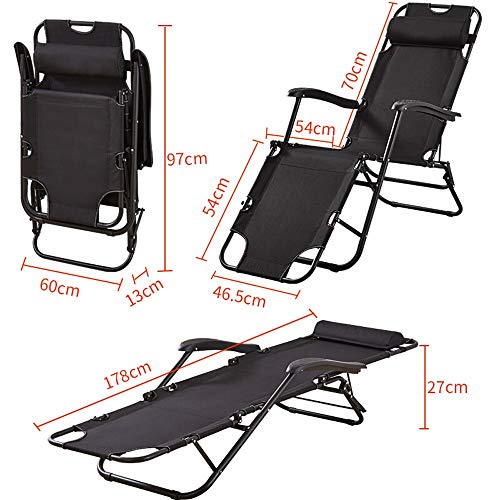 JU FU Tumbona Cero Sillón Gravedad, Al Aire Libre De La Gravedad De Plegado Sillón Cama Oficina Almuerzo Descanso, El Hospital Acompañando Plegable Silla De Salón sillones reclinables (Color : A)