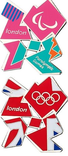 Juego de 2 imanes de metal con diseño de Jack & ParalOlympics de Londres 2012 para frigorífico, diseño oficial de los Juegos Olímpicos y Paralímpicos de Londres 2012 + llavero oficial de tenis y fútbol