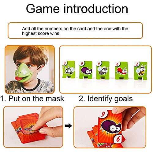 Juego De 4 Piezas De Lengua De Rana para Atrapar Insectos, Cubierta De Rana Que Saca La Lengua Camaleón Codicioso Boca De Lagarto Divertido Juego De Cartas De Juguete