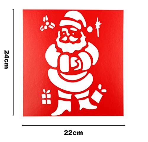 Juego de 6 Plantillas de Pintura Navideña Plantillas de Navidad para Pintar con Spray de Nieve 24x22cm