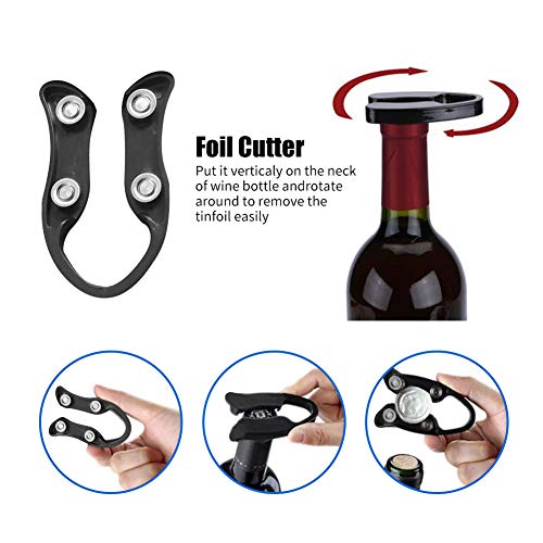Juego de abridor de vino, sacacorchos de palanca, decantador de vino ,de para botella de vino,anillo de goteo con funda de madera&nbsp