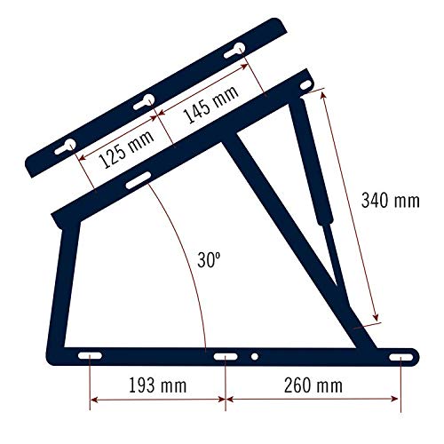 Juego de Dos bisagras con Doble pistón para canapé, Exclusiva con 4 Amortiguadores incluidos, Especial para canapés con colchones Pesados 150cm