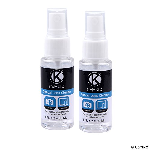 Juego de Limpieza para lentes y pantallas – 2 Botellas de Spray, 2 Paños de Microfibra (tamaño L + S), 50 paños húmedos envueltos individualmente - para anteojos, gafas de sol, lentes de camara
