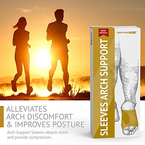 Jugo de soporte de arco - Suave Elástica Reutilizable Gel Cojín Almohadilla Manga de Tela para Pie Plano para Aliviar el Dolor y Eliminar los Espolones de la Fascitis Plantar