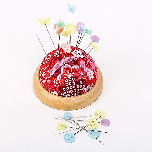 JUHONNZ Alfileres Costura con Cabeza Plana,100 Pcs Agujas Patchwork Colores Alfileres Finos Costura para Acolchado Tejer Coser Manualidades y Accesorios de Costura,con Caja