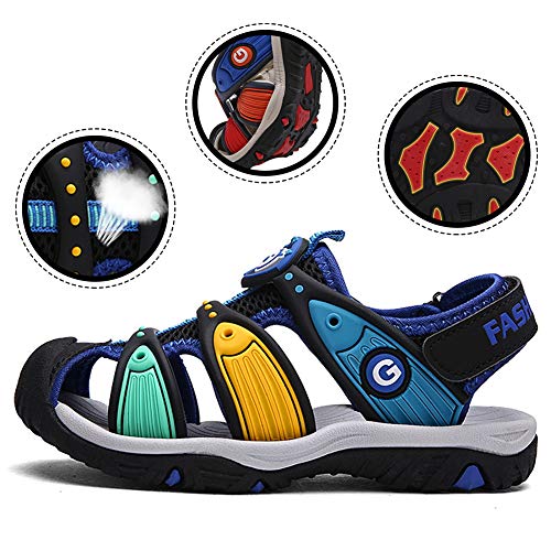 Juneau Niño Sandalias Deportivas Verano Aire Libre Antideslizantes Sandalias de Senderismo para Caminar Playa Unisex Negro 25 EU