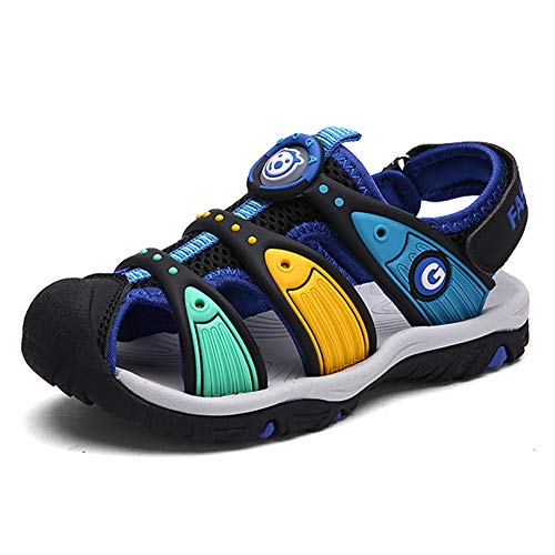 Juneau Niño Sandalias Deportivas Verano Aire Libre Antideslizantes Sandalias de Senderismo para Caminar Playa Unisex Negro 25 EU