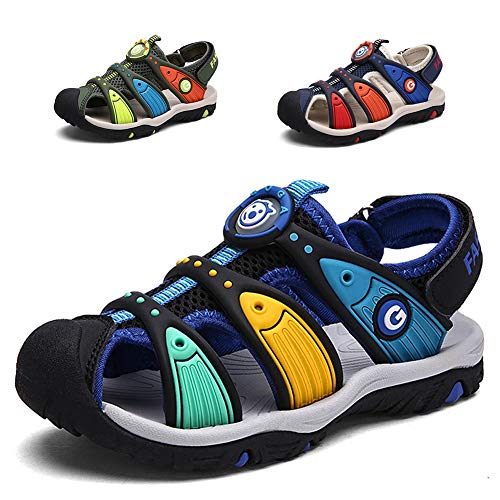 Juneau Niño Sandalias Deportivas Verano Aire Libre Antideslizantes Sandalias de Senderismo para Caminar Playa Unisex Negro 25 EU