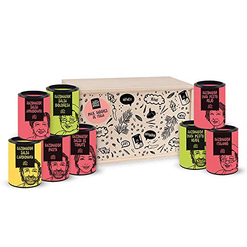 Just Spices Pack Sabores de Italia, 359 g | Especias para cocina italiana | Pack de 8 sazonadores