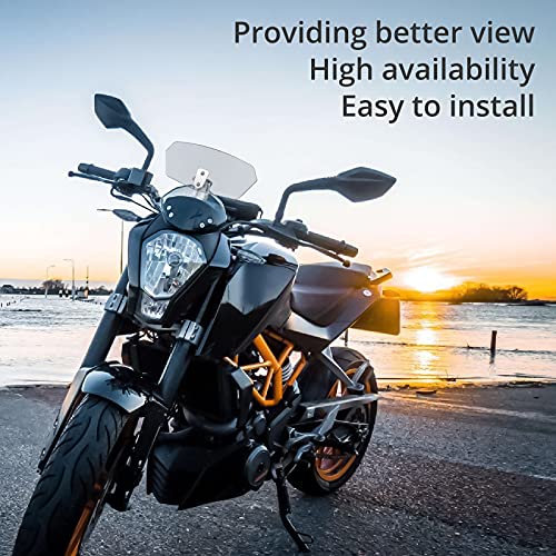 Justech Parabrisas Universal de la Motocicleta Deflector de Viento Ajustable para Motos Durable - Color Ahumado