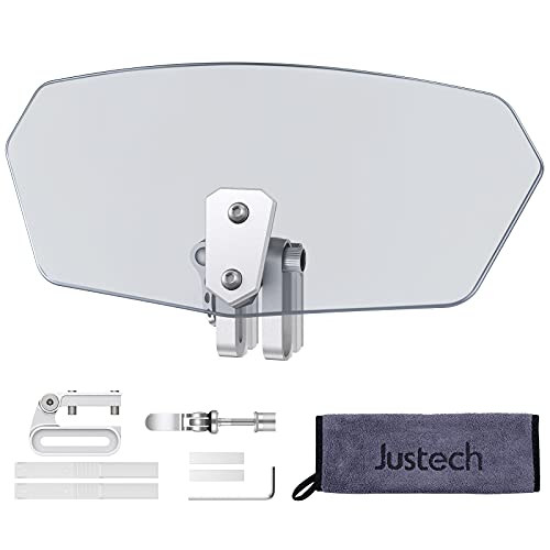 Justech Parabrisas Universal de la Motocicleta Deflector de Viento Ajustable para Motos Durable - Color Ahumado