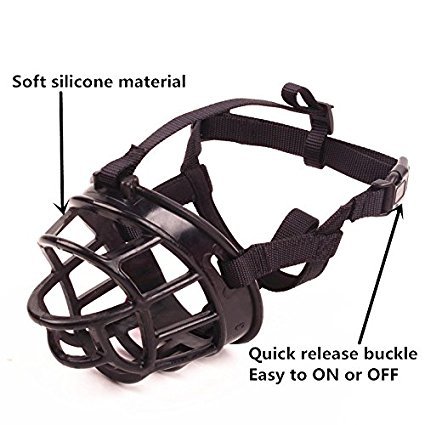 JYHY® Anti-mordedura Bozal para Perros - Cesta de Silicona/Permite Beber/Jadear y Comer,Negro 3