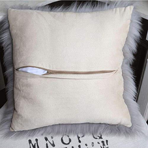 KAIHONG lanzando Funda de Almohada Piel de Oveja Piel de Oveja Piel Artificial (45x45cm) (Negro, 45 x 45cm)