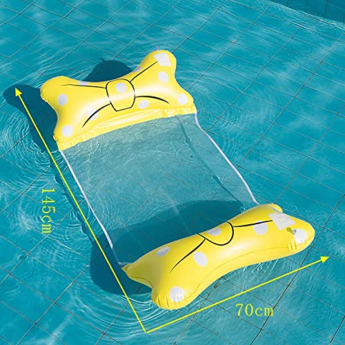 KaishuaiHamaca Flotante,4 En 1Hamaca Inflable Tumbona Plegable Colchoneta Hinchable Flotador Piscina Playa para Adultos Flotador Colchoneta hinchable(amarillo)