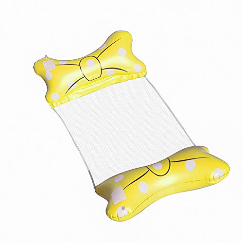 KaishuaiHamaca Flotante,4 En 1Hamaca Inflable Tumbona Plegable Colchoneta Hinchable Flotador Piscina Playa para Adultos Flotador Colchoneta hinchable(amarillo)