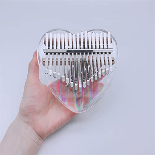 Kalimba Thumb Piano, 17 Teclas de Dedo Piano Transparente acrílico Nota Tallada Starter con Kalimba Case Tune Hammer for el folleto de Estudio Pegatinas