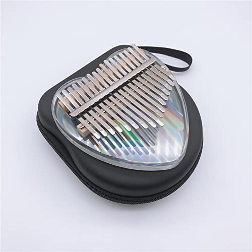 Kalimba Thumb Piano, 17 Teclas de Dedo Piano Transparente acrílico Nota Tallada Starter con Kalimba Case Tune Hammer for el folleto de Estudio Pegatinas