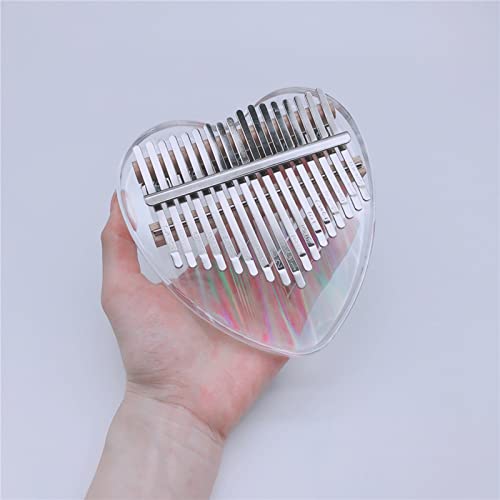 Kalimba Thumb Piano, 17 Teclas de Dedo Piano Transparente acrílico Nota Tallada Starter con Kalimba Case Tune Hammer for el folleto de Estudio Pegatinas