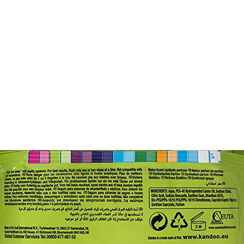 Kandoo Toallitas Humedas Melón 1 X, 60 Unidad