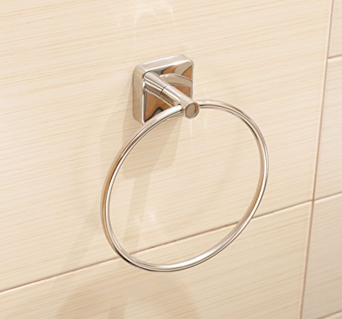 Kapitan Quattro Anillo de Toalla de Baño 17 cm Forma cuadrada 18/10 Acero Inoxidable Autoadhesivo Montado en la Pared, Fabricado en la Europa, 20 Años de Garantía
