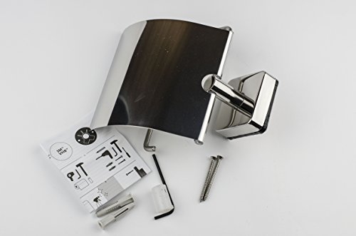 Kapitan Quattro Portarrollos con Tapa Forma cuadrada 18/10 Acero Inoxidable, Autoadhesivo Montado en la pared, Fabricado en Europa, 20 Años de Garantía