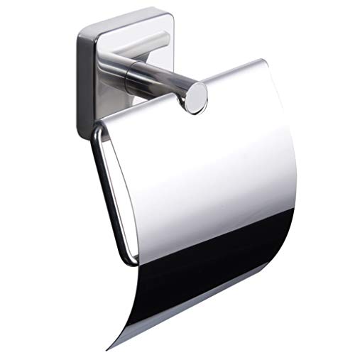 Kapitan Quattro Portarrollos con Tapa Forma cuadrada 18/10 Acero Inoxidable, Autoadhesivo Montado en la pared, Fabricado en Europa, 20 Años de Garantía
