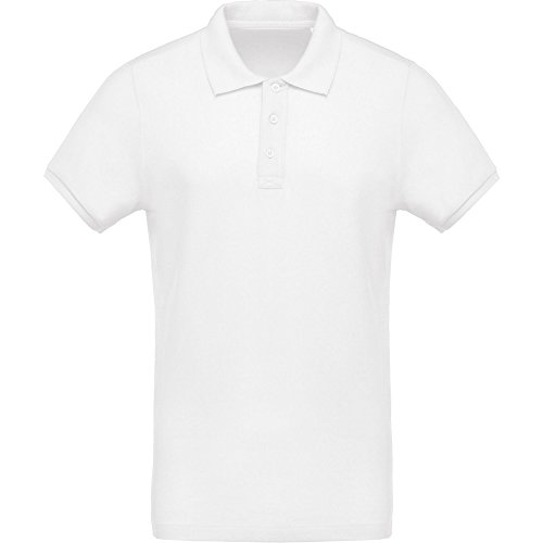 Kariban - Polo de piqué orgánico para hombre Azul Heather azul océano M