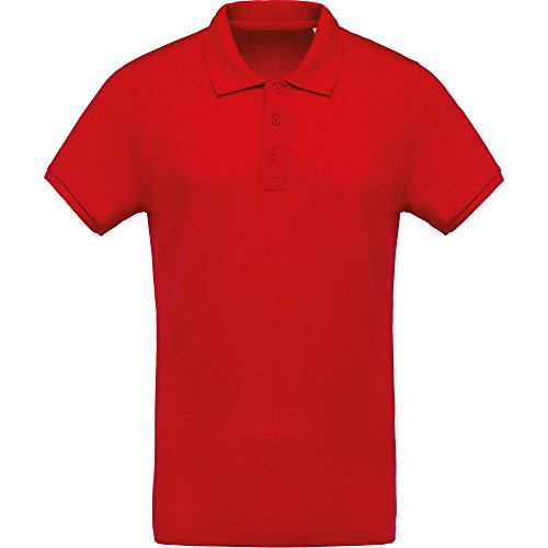 Kariban - Polo de piqué orgánico para hombre Azul Heather azul océano M