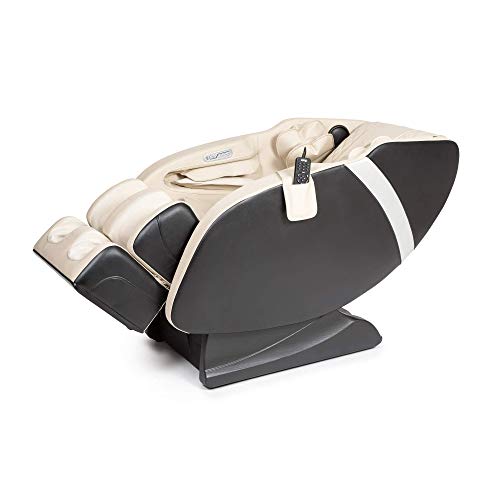 Karma® Sillón de Masaje 2D - Beige (Modelo 2021) - 6 programas de Masaje Profesional, Presoterapia, Termoterapia, Reflexoterapia pies, Gravedad “Cero”, Espacio “Cero”, Sonido Envolvente 3D, Bluetooth