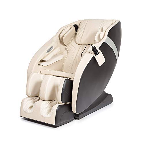 Karma® Sillón de Masaje 2D - Beige (Modelo 2021) - 6 programas de Masaje Profesional, Presoterapia, Termoterapia, Reflexoterapia pies, Gravedad “Cero”, Espacio “Cero”, Sonido Envolvente 3D, Bluetooth