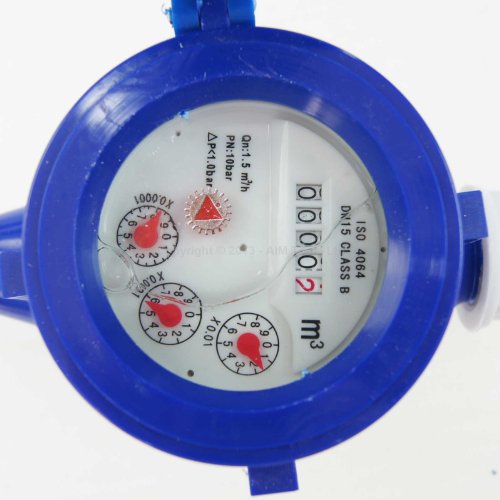 KATSU Medidor de Agua Fría, Medidor de Flujo de Agua Doméstico de Jardín de Plástico ABS de 15 mm, Tipo Húmedo 15180515