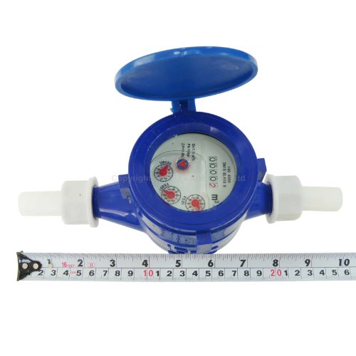 KATSU Medidor de Agua Fría, Medidor de Flujo de Agua Doméstico de Jardín de Plástico ABS de 15 mm, Tipo Húmedo 15180515