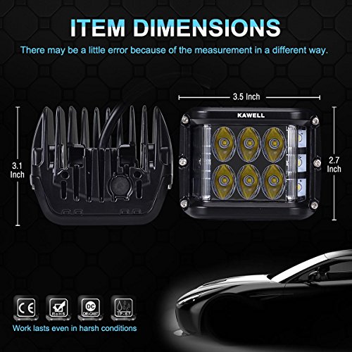 KAWELL cañón de lado doble LED cubo 45 W LED luz de trabajo Off road LED luz brillante para SUV camión coche