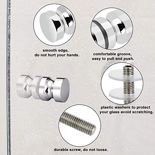 KBNIAN Tirador para Puerta Corredera, 2 Piezas de Pomos para Puertas Correderas de Ducha, Pomo de Acero Inoxidable Tiradores para Puertas de Vidrio Manija de Repuesto de Puertas de Cristal para Baño