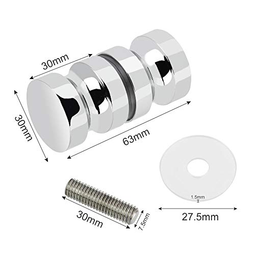 KBNIAN Tirador para Puerta Corredera, 2 Piezas de Pomos para Puertas Correderas de Ducha, Pomo de Acero Inoxidable Tiradores para Puertas de Vidrio Manija de Repuesto de Puertas de Cristal para Baño